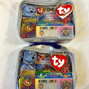 NWT TWO Vintage Ty Beanie Babies Platinum Collector Club Sets-Never Opened!